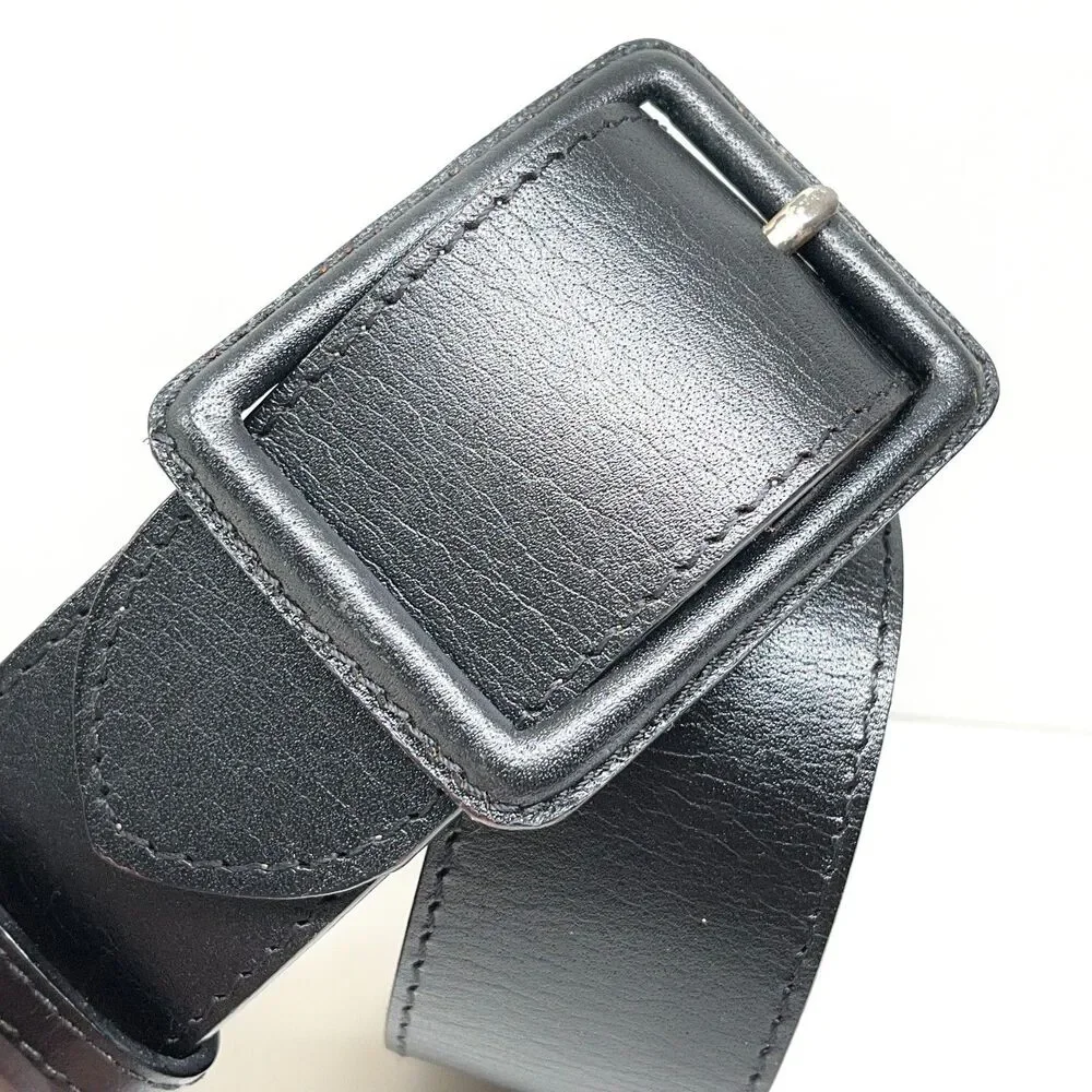 Vintage Liz Claiborne Black Leather Wide Womens Belt Size Small 30 Solid India